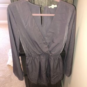 Grey Satin Romper